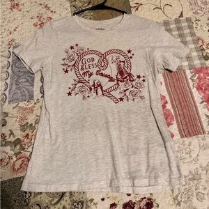 Rodeo Quincy White and Red Graphic Calf Roper T-Shirt